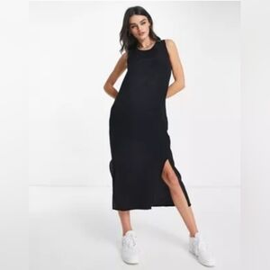 Mango sleeveless maxi jersey black dress💕